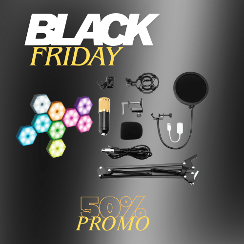 Professional podcast kit + 2 3D LED lighting panels 5 Professional podcast kit + 2 3D LED lighting panels