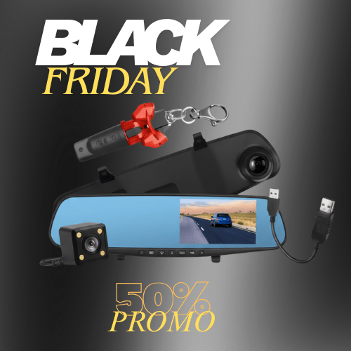 باندل القيادة الذكية (داش كام مزدوجة تركب بولاعة السيارة + ليزر USB للسيارة + المفتاح الذكي ناسخ الأزرار هدية) 15 balck Friday