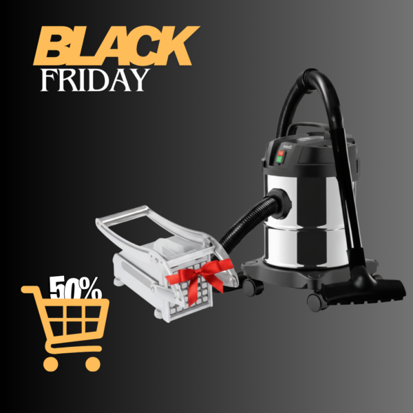 عرض خاص: مكنسة كهربائية سعة 12 لترًا وقوة 1200 وات للتنظيف الجاف والرطب + قاطعة بطاطس يدوية مجانية